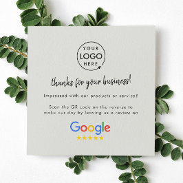 Google-granskning | Business Review US Grått QR-ko Fyrkantigt Visitkort