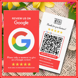 Google-granskning | Business Review US Red QR Code Visitkort