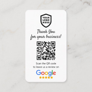 Google-granskning Business Review US White QR Co Visitkort
