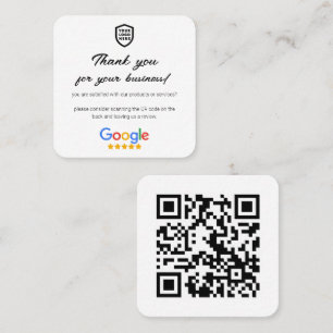 Google-granskning   QR-kod för Business Review Lin Fyrkantigt Visitkort