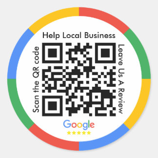 Google-granskning QR-kod Klassisk rund etikett