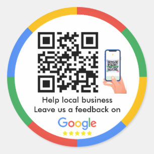 Google-granskning QR-kod Klassisk rund etikett