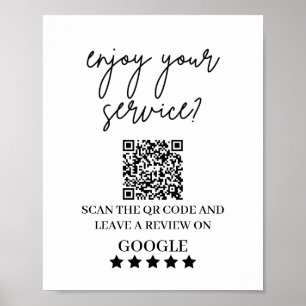 Google-granskning QR-kodsignatur för Business Re Poster