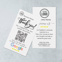 Google-granskningar med Tack- och QR-kod