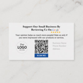 Google-granskningskort med kupong visitkort