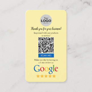 Google-granskningskort Visitkort