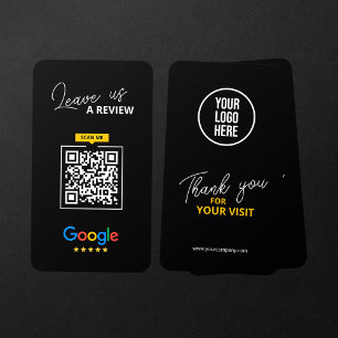 Google Lämna oss Recension QR-kod Företag Tack Visitkort