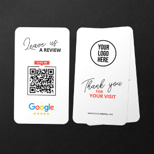 Google Lämna oss Recension QR-kod Företag Tack Visitkort