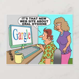 Google Parody Tecknad Vykort