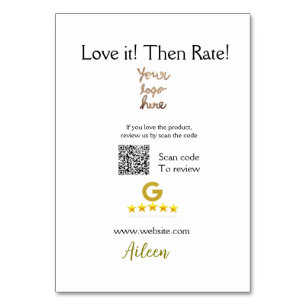 Google rate us recension order köp business QR Bordsnummer