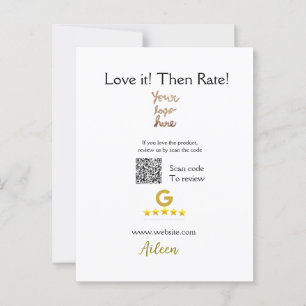 Google rate us recension order köp business QR Vykort