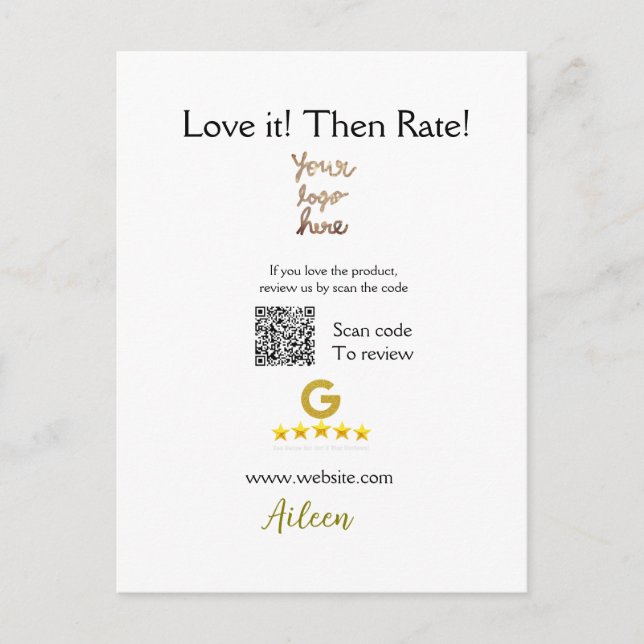 Google rate us recension order köp business QR Vykort (Framsida)