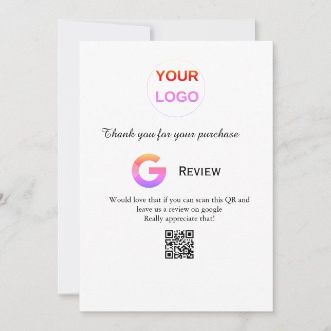 Google recension Business logotyp Scan QR-granskni Inbjudningar (Framsida)