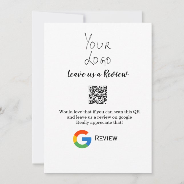 Google recension Business logotyp Scan QR-granskni Inbjudningar (Framsida)