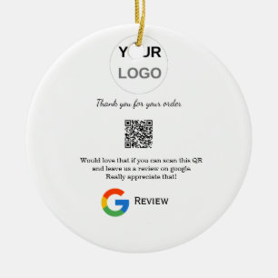 Google recension Business logotyp Scan QR-granskni Julgransprydnad Keramik