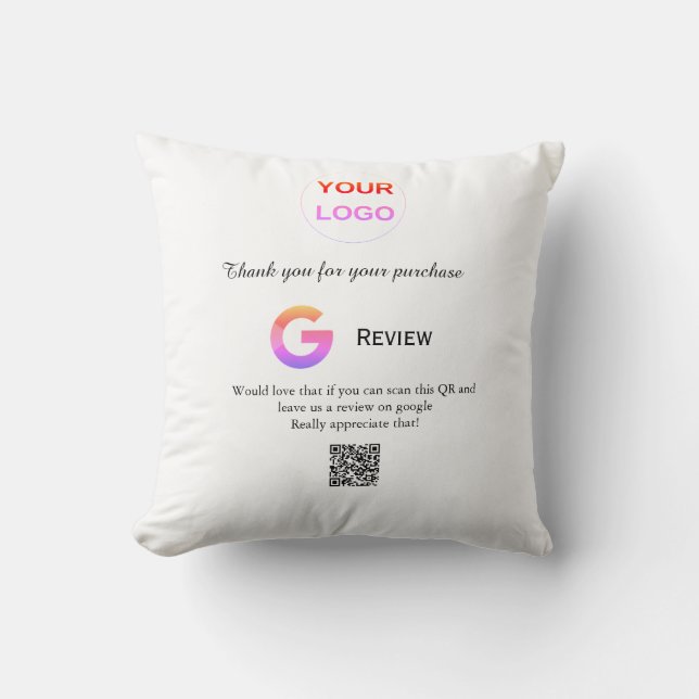 Google recension Business logotyp Scan QR-granskni Kudde (Framsida)