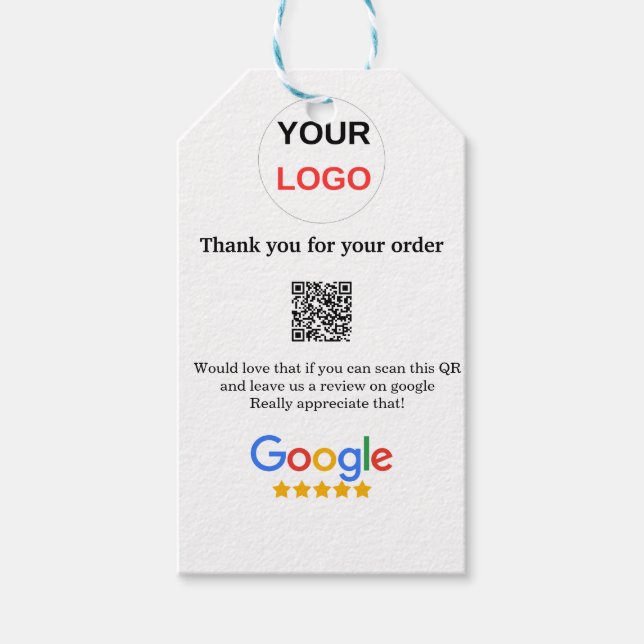 Google recension Business logotyp Scan QR-granskni Presentetikett (Framsidan)