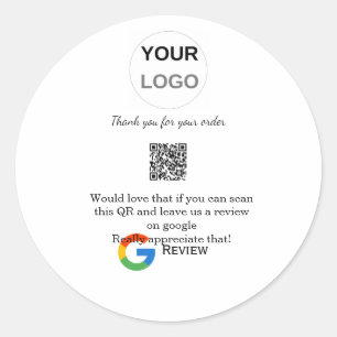 Google recension Business logotyp Scan QR-granskni Runt Klistermärke