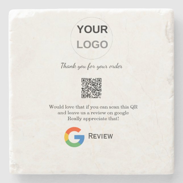 Google recension Business logotyp Scan QR-granskni Stenunderlägg (Framsidan)