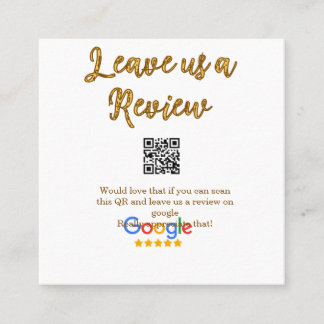 Google recension företagslogotyp Skanna QR-recensi Fyrkantigt Visitkort