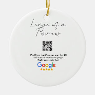 Google recension företagslogotyp Skanna QR-recensi Julgransprydnad Keramik