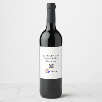Google recension företagslogotyp Skanna QR-recensi Vinflaska Etikett