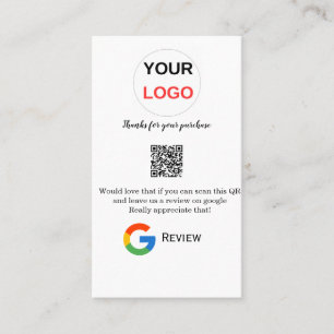 Google recension företagslogotyp Skanna QR-recensi Visitkort