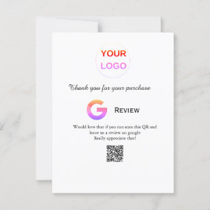 Google recension företagslogotyp Skanna QR-recensi Vykort