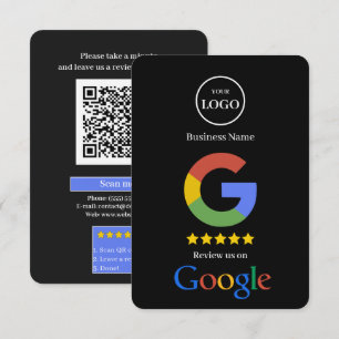 Google-recension med QR-kod länk företags kort