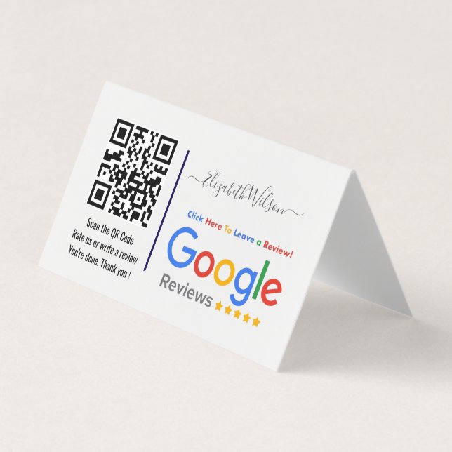 Google-recension med QR-kodlänk  Visitkort (Framsida)