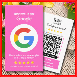 Google Recensioner | Företag Recension oss Rosa QR Visitkort