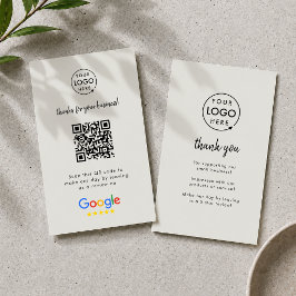 Google Recensioner | Grå QR-kod för företagsrecens Visitkort