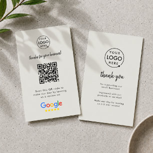 Google Recensioner Grå QR-kod för företagsrecens Visitkort