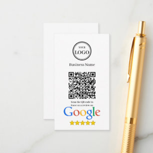 Google Recensioner Med QR-kod Och Företagets Logot Tilläggskort