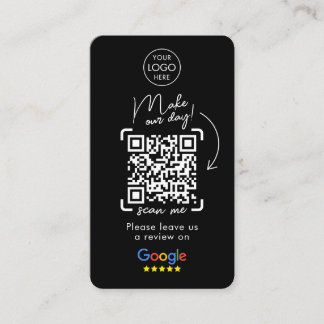 Google-recensioner QR Code Black Business Review u Visitkort