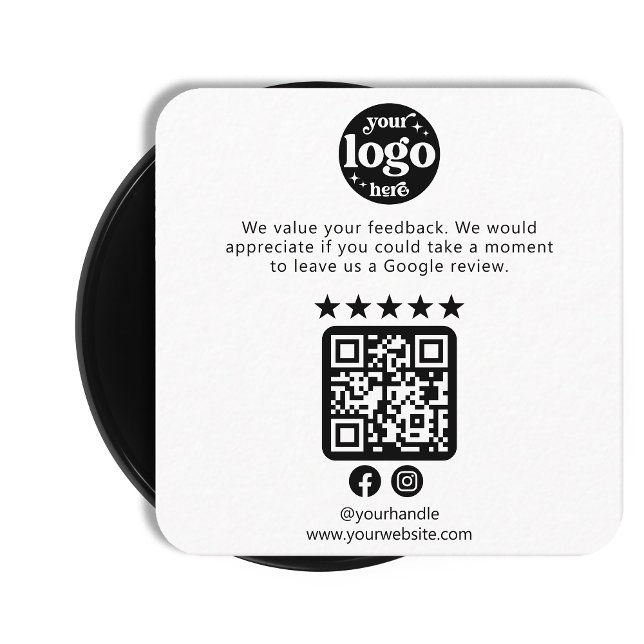 Google-recensioner QR Code Modern Company Logotyp Fyrkantigt Visitkort (Skapare uppladdad)