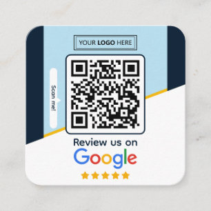 Google Recensioner QR-kod för länk till företags Fyrkantigt Visitkort