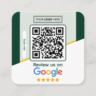Google Recensioner QR-kod för länk till företags Fyrkantigt Visitkort