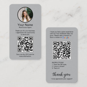 Google Recensions Visitenkort med Foto och QR-kod Visitkort