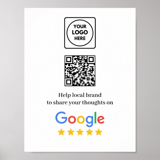 Google Recensionsfeedback QR Modern Affisch (Framsidan)