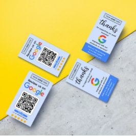 Google Recensionsförfrågningskort med logotyp och Visitkort