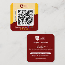 Google recensionskort med QR-kod Företagskort Fyrkantigt Visitkort