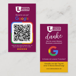 Google recensionskort med QR-kod Visitkort