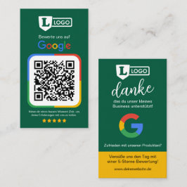 Google recensionskort med QR-kod Visitkort