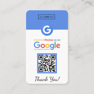 Google Review-Affärskort med Facebook QR-kod Visitkort