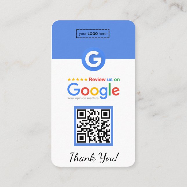 Google Review-Affärskort med Facebook QR-kod Visitkort (Baksida)
