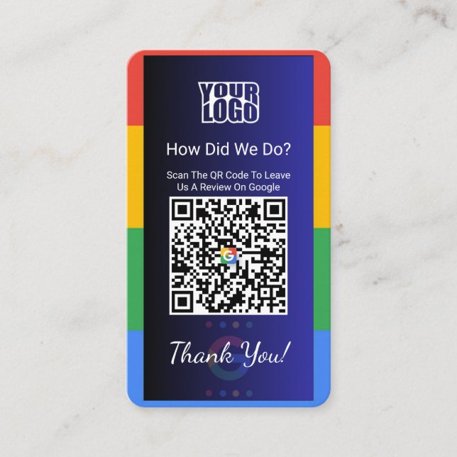 Google Review Affärskort with Facebook Link Visitkort (Framsida)