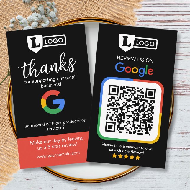 Google Review Begäran Kort med Logo Kort (Google review business cards)