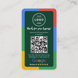 Google Review Begäran Kort med Logo och QR-kod