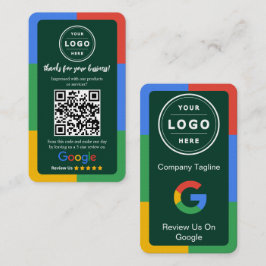 Google Review Begäran Kort med Logo och QR-kod